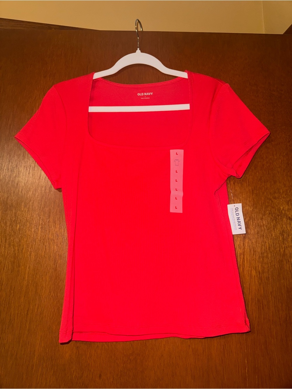 Old Navy Bright Red Scoop Neck Short Sleeve Top